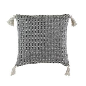 Coussin pointillé à pompons ethnique