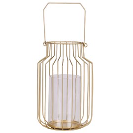 Lanterne ronde design métal gold home