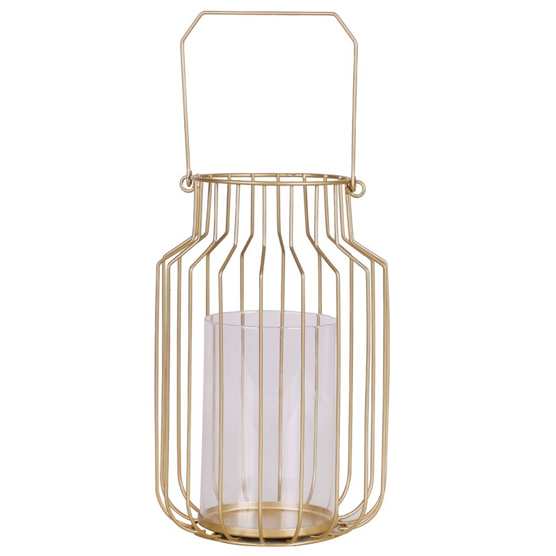 Lanterne ronde design métal gold home