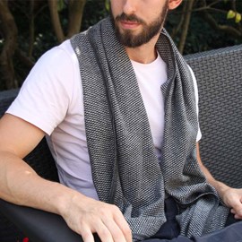 Echarpe cachemire et laine bicolore