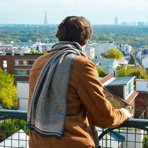 Echarpe cachemire et laine bicolore