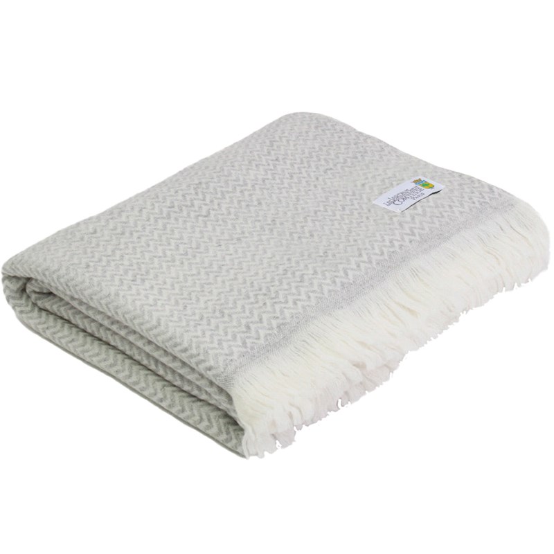Les Jardins de la Comtesse - Plaid cachemire et laine gris argenté