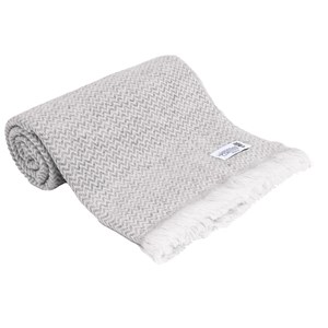 Plaid cachemire et laine gris argenté