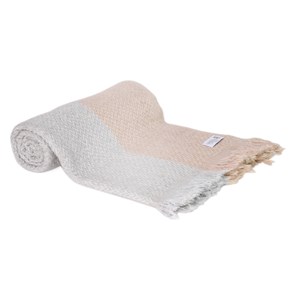 Plaid cachemire et laine gris et camel