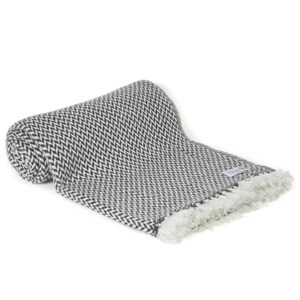 Plaid cachemire et laine gris foncé