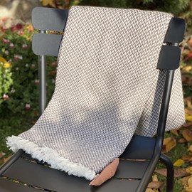 Plaid confort cachemire et laine marron