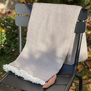 Plaid confort cachemire et laine marron