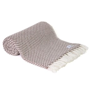 Plaid confort cachemire et laine marron