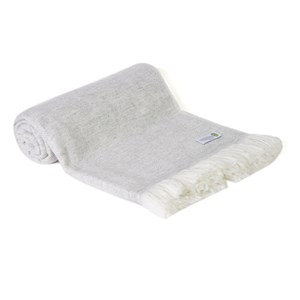 Plaid cachemire et laine gris argent