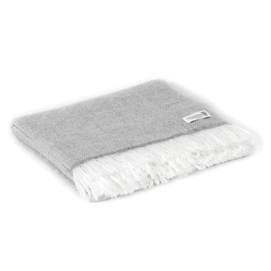 Plaid cachemire et laine gris souris