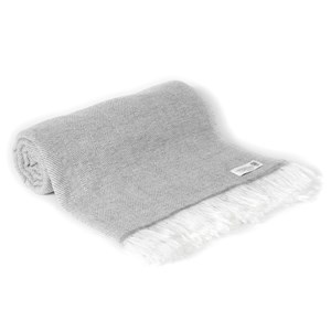 Plaid cachemire et laine gris souris