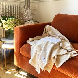 Plaid cachemire et laine camel