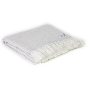 Plaid cachemire et laine gris argent
