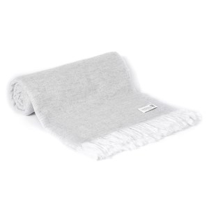 Plaid cachemire et laine gris argent