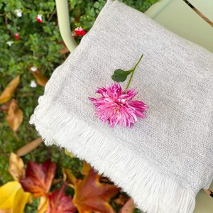 Plaid cachemire et laine gris argent