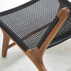 Fauteuil relax en bois de teck et tissag