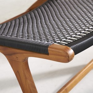 Fauteuil relax en bois de teck et tissag