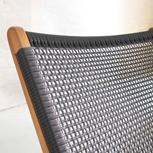 Fauteuil relax en bois de teck et tissag