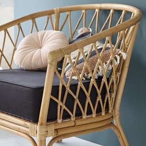 Fauteuil en rotin, coussin inclus