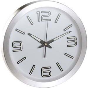 Horloge phosphorescente à fond blanc rad