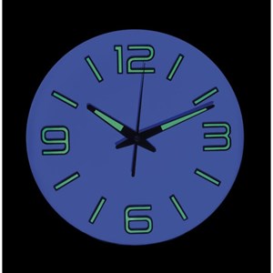 Horloge phosphorescente à fond blanc rad