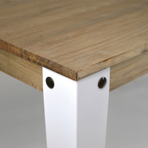 Table à manger lunds 90x180x75cm blanc
