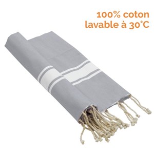 Fouta 1 x 2 m - gris clair