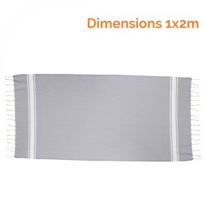 Fouta 1 x 2 m - gris clair