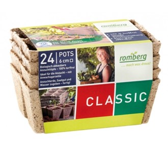 24 pots biodégradables 6 cm carré