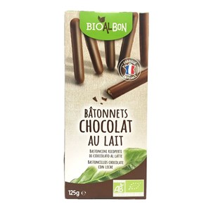 Biscuits batonnet chocolat au lait bio 