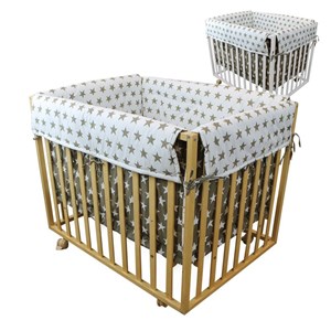 Parc bébé évolutif 4 côtés bois naturel