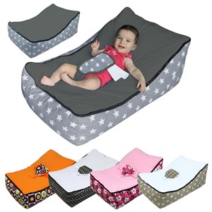 Pouf et transat bébé stars gris