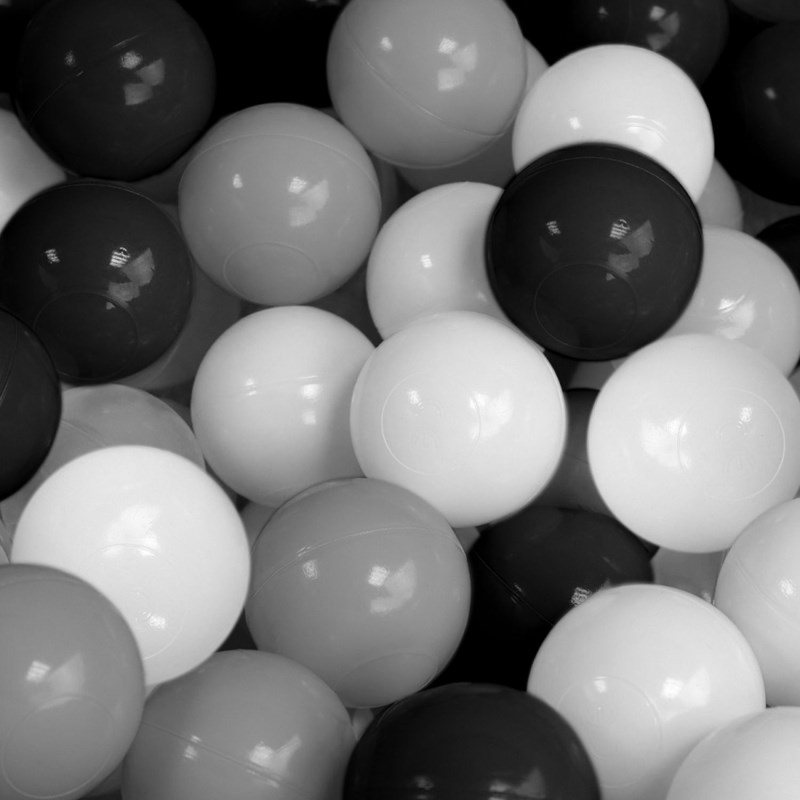Monsieur Bébé - Sac de 100 balles de jeu noir gris blanc