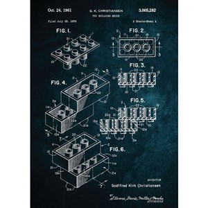 Tableau metal brevet lego