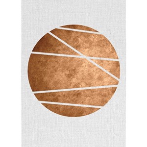 Tableau metal geometrie rond cuivre