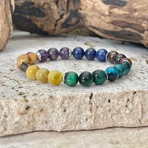 Bracelet chakras en oeil de tigre