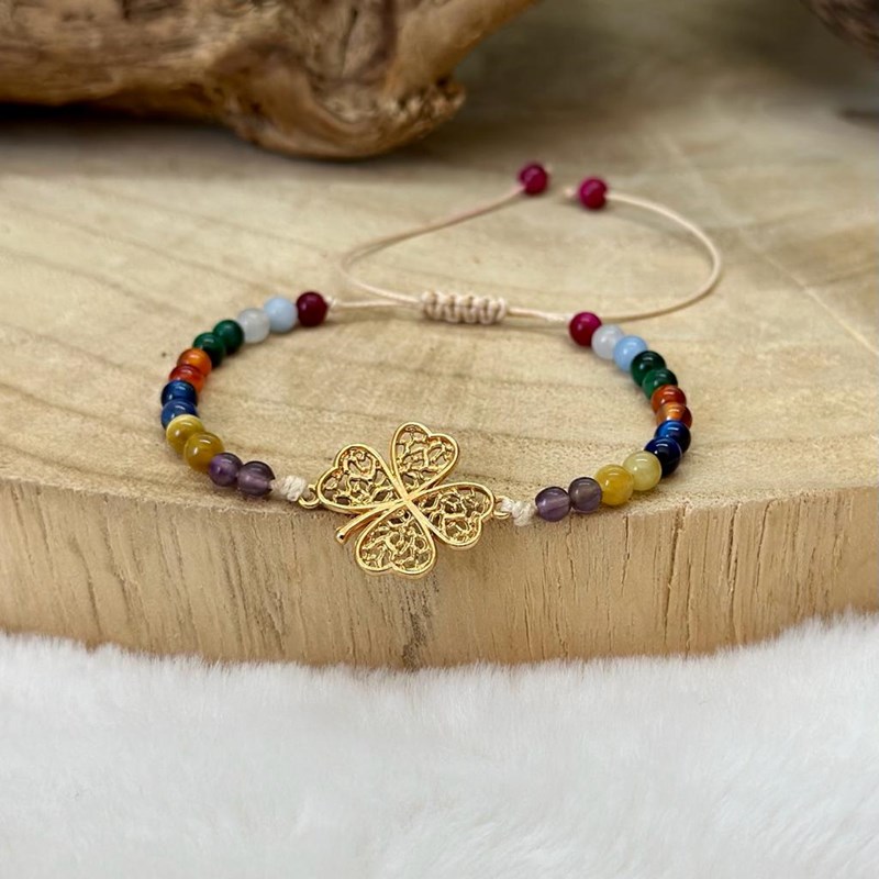 Bracelet 7 chakras chance en pierre (Les énergies positives) - Image 1