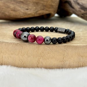 Bracelet protection oeil de tigre rose