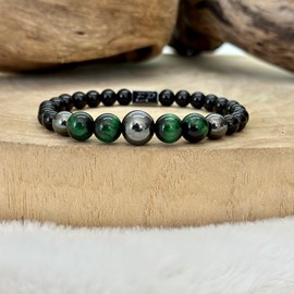 Bracelet protection oeil de tigre vert