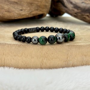 Bracelet protection oeil de tigre vert