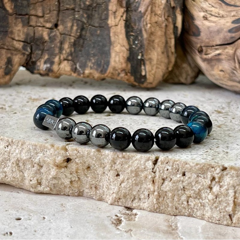 L'Atelier du Bonheur - Bracelet triple protection en odt bleu