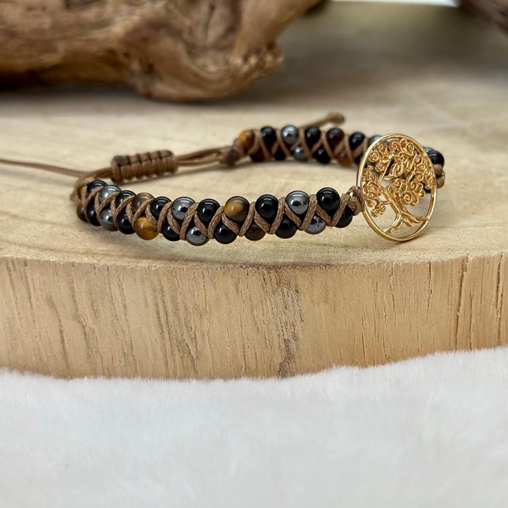 Bracelet « protection » en pierres d’Œil de tigre rouge