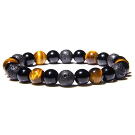 Bracelet triple en œil de tigre