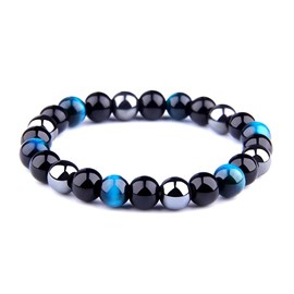 Bracelet écran en œil de tigre bleu