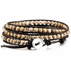 Bracelet wrap en jaspe paysage