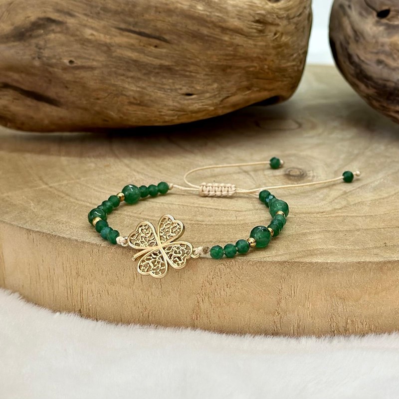 Bracelet trèfle en avanturine (Les énergies positives) - Image 1