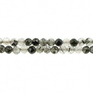Collier quartz tourmaline noire