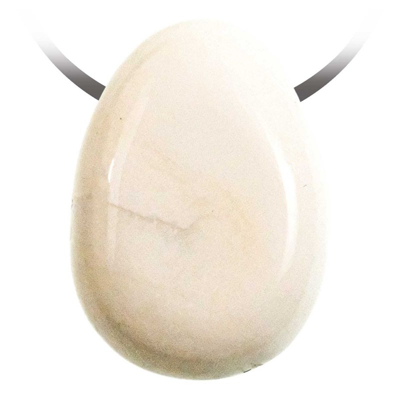 Pendentif goutte percé en nacre blanche