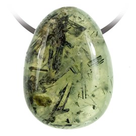 Pendentif goutte préhnite épidote
