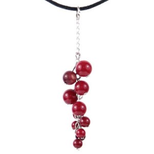 Pendentif grappe bambou des mers cordon
